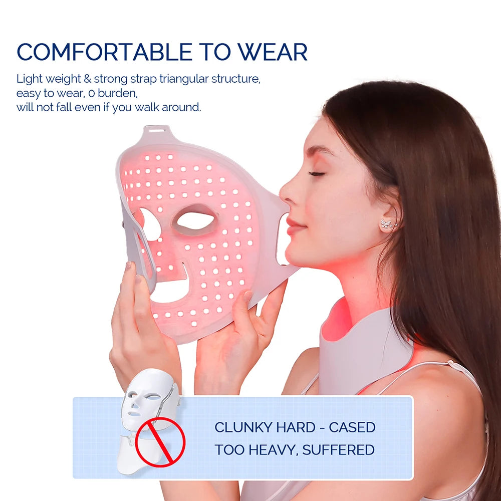 7-Color LED Light Therapy Face Mask - Silicone Skin Care Beauty Device for Home Use