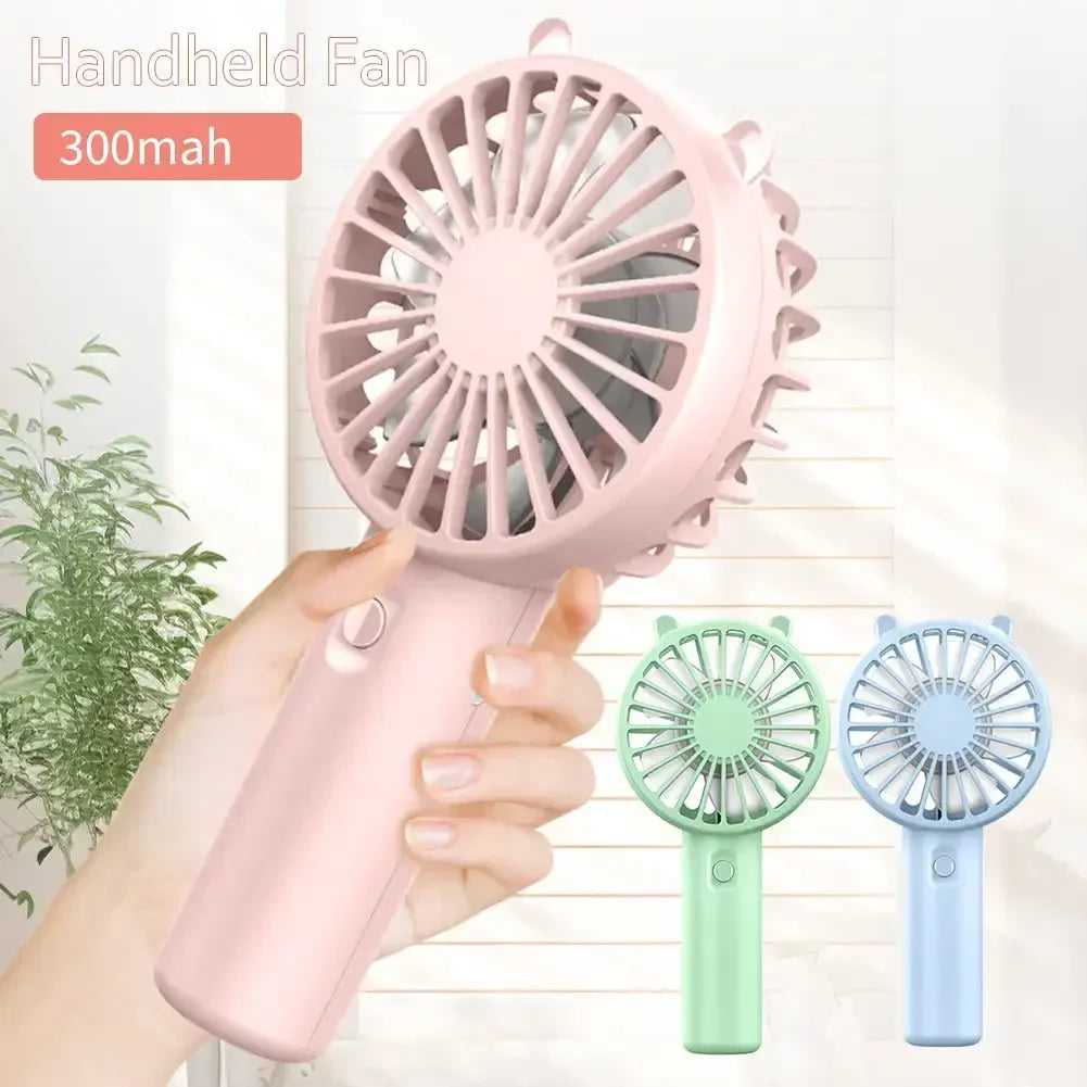 Portable USB Rechargeable Handheld Mini Fan – Quiet Cooling, 300mAh