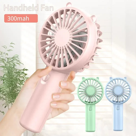 Portable USB Rechargeable Handheld Mini Fan – Quiet Cooling, 300mAh