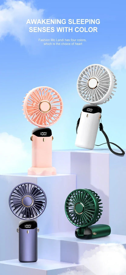 5-Speed Rechargeable Folding Handheld Fan