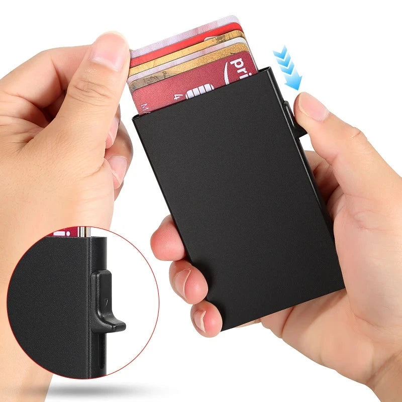 Slim Metal Pop-Up Card Holder for Men & Women