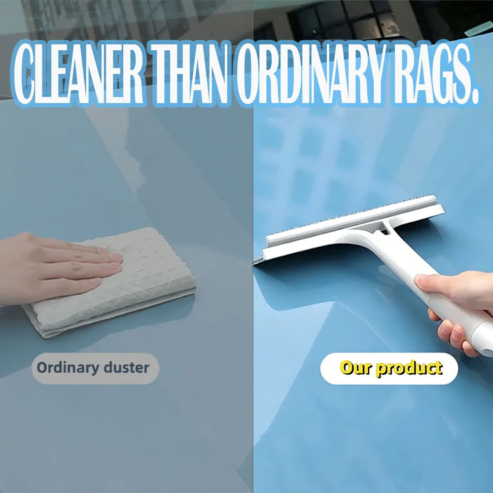 3-in-1 Glass Wiper with Spray Bottle — Scrub, Spray & Squeegee