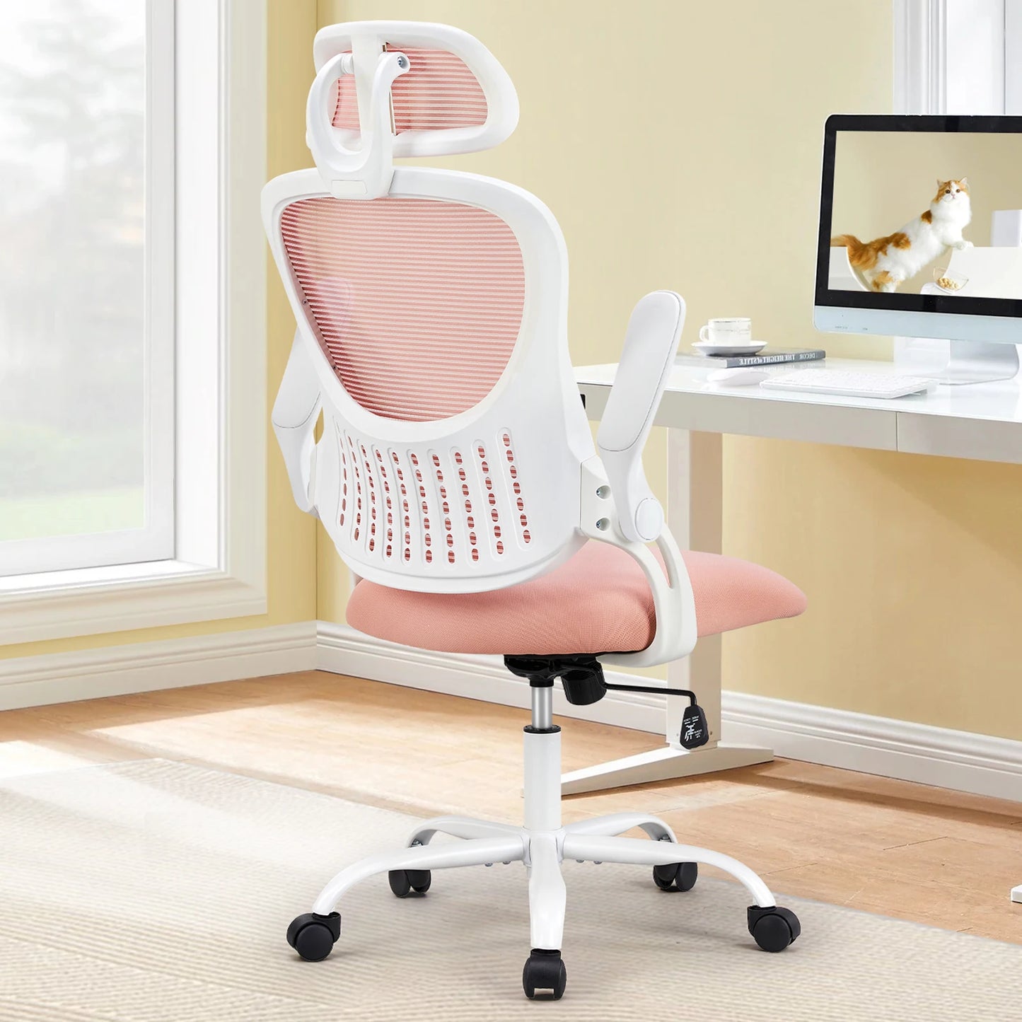 Ergonomic Mesh Office Chair with Flip-Up Arms & Adjustable Headrest