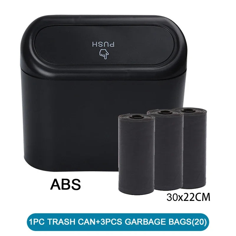 Mini Car Trash Can with Press-Open Lid