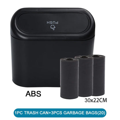Mini Car Trash Can with Press-Open Lid