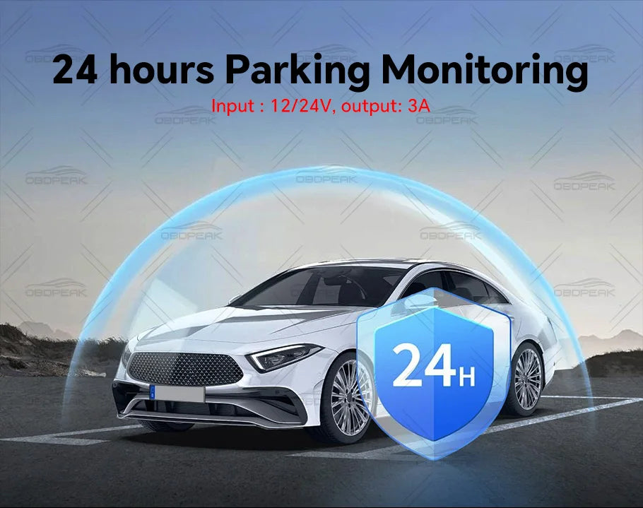 OBDPEAK Hardwire Kit - 24H Dash Cam Parking Monitor Power Cable with GPS Port for K8/K8s/K8 Pro - Flexivo