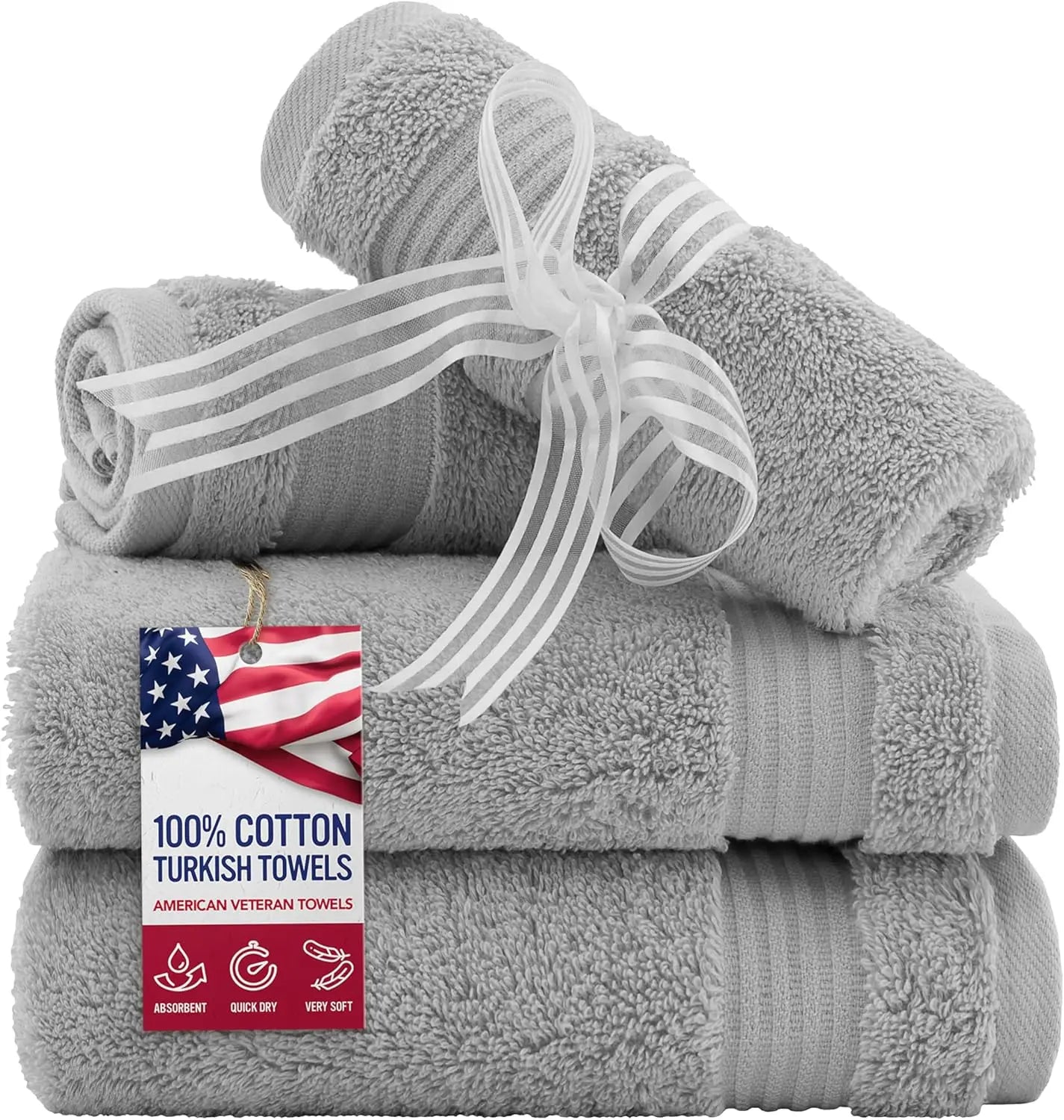Turkish 100% Cotton Hand Towels – Set of 4, Navy Blue