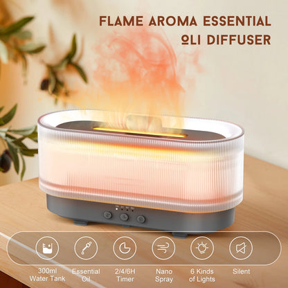 Sejoy Flame Aroma Diffuser - Essential Oil Humidifier with LED Light for Home