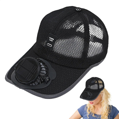 Solar Fan Cap — Breathable Outdoor Hat with USB & Solar Charging