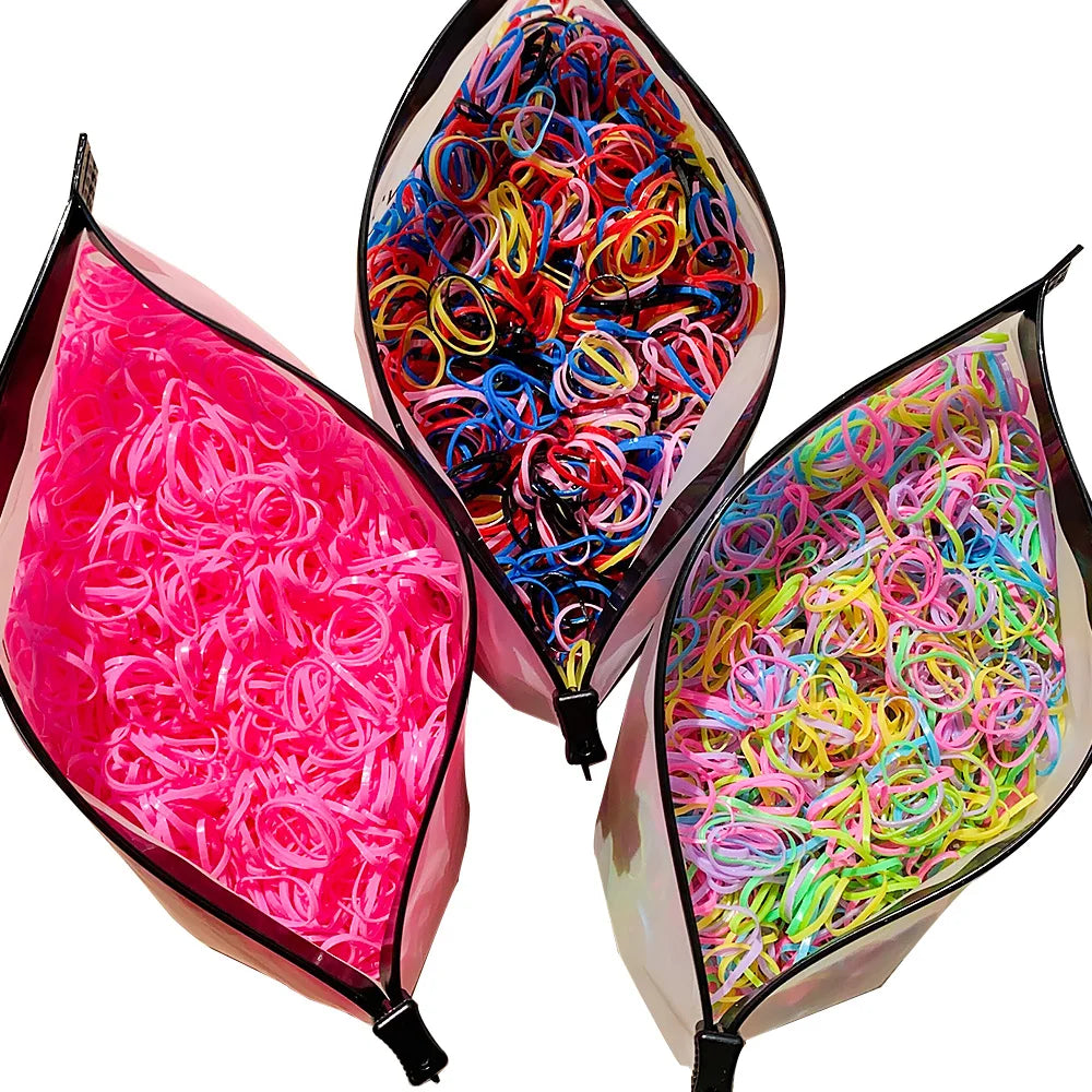 Mini Rubber Hair Ties, 500–2,000 Pack