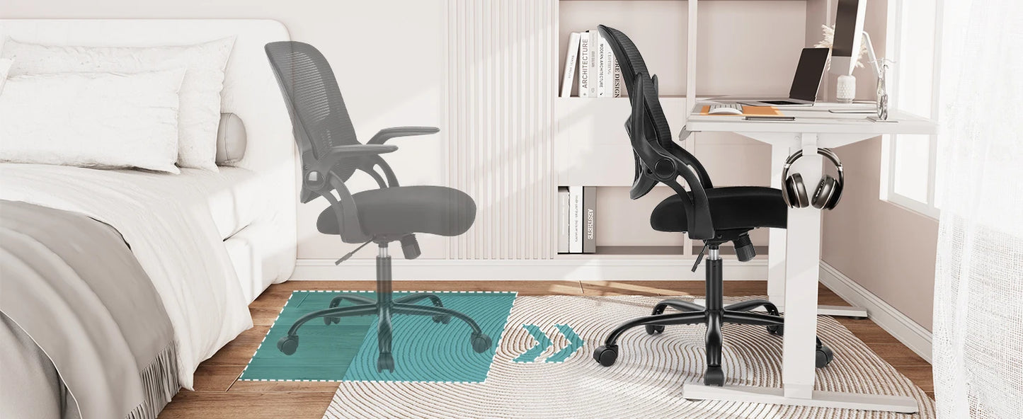 Ergonomic Mesh Office Chair, No Headrest, Adjustable Height & Armrests