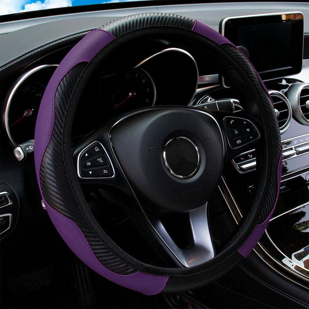 PU Steering Wheel Cover for 14.5–15 in Wheels