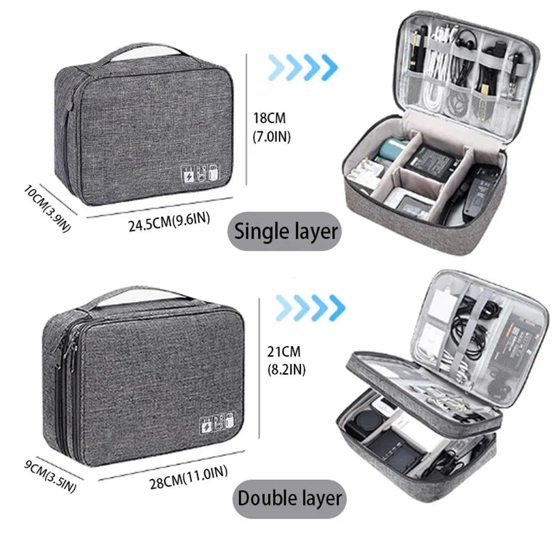 Flexivo Travel Cable Storage Bag – Waterproof Oxford Organizer