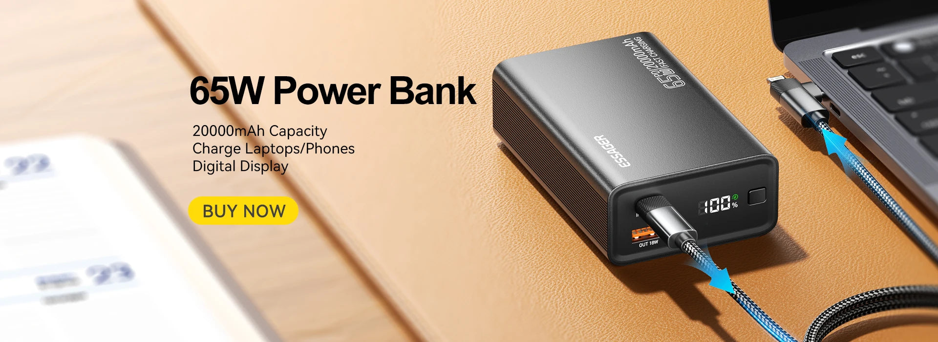 5000mAh Wireless Power Bank - Slim Design, 20W MagSafe Compatible Fast Charging - Flexivo