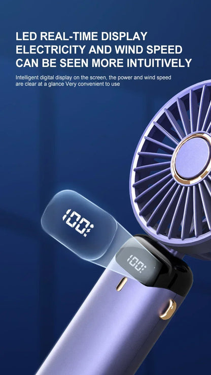 5-Speed Rechargeable Folding Handheld Fan