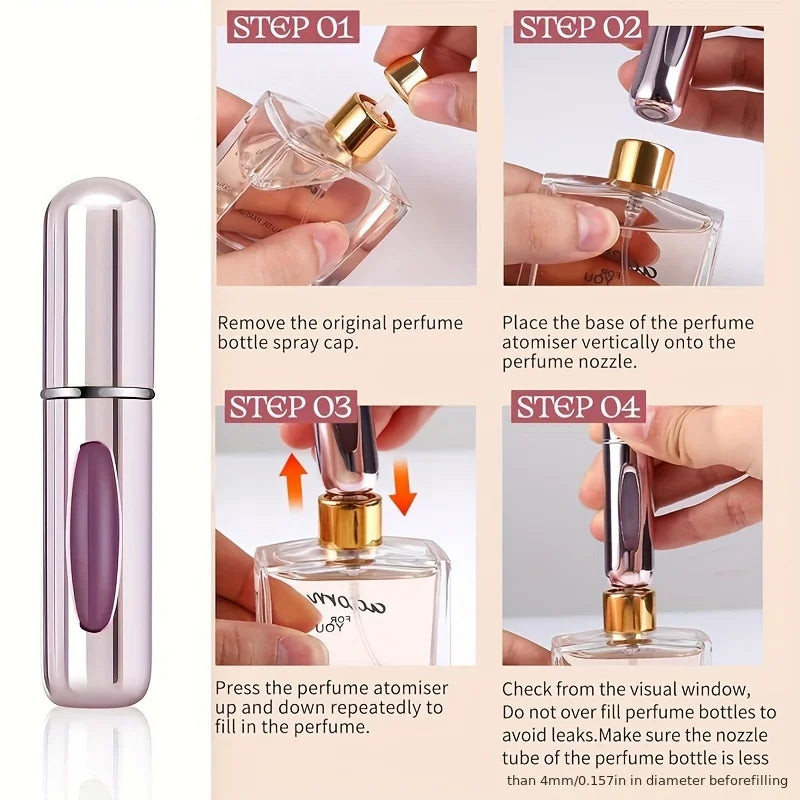 5ml Mini Perfume Atomizer Spray Bottle — Refillable Travel Size