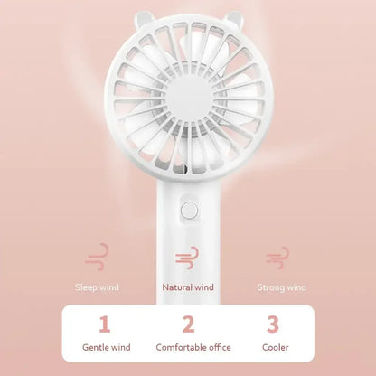 Portable USB Rechargeable Handheld Mini Fan – Quiet Cooling, 300mAh