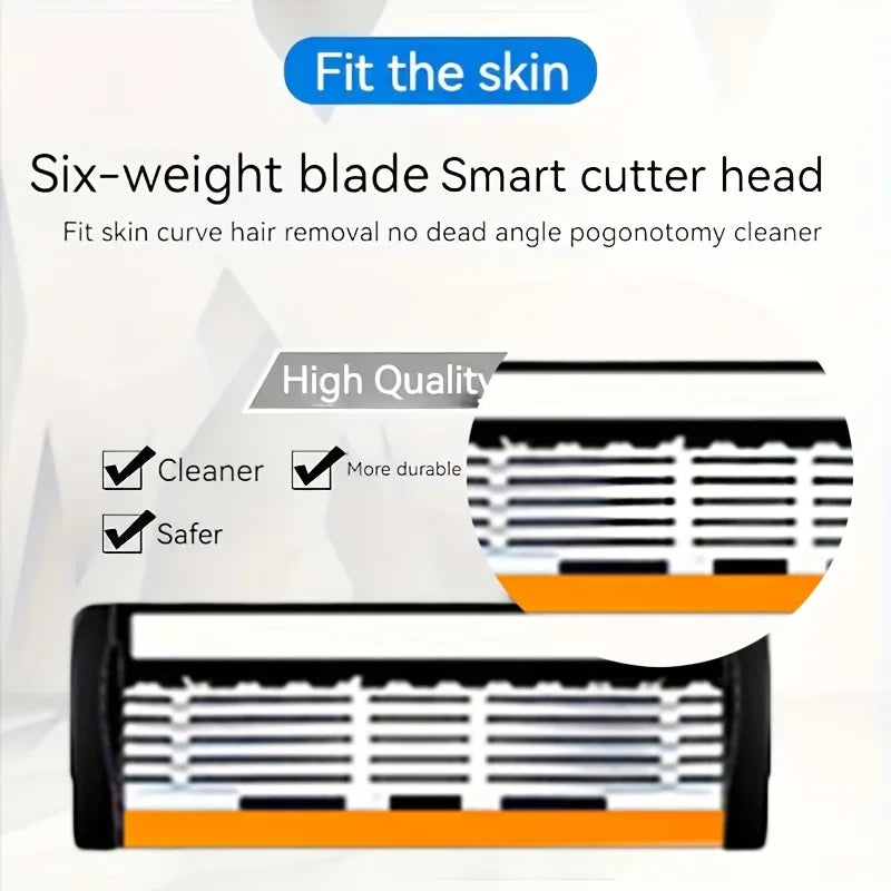 6-Layer Safety Razor Set with Stainless Steel Blades