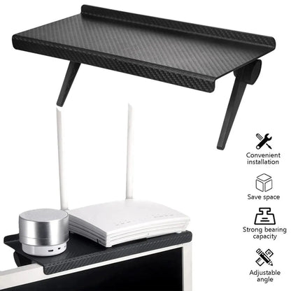 Monitor Top Storage Shelf — Desktop Screen Organizer Rack