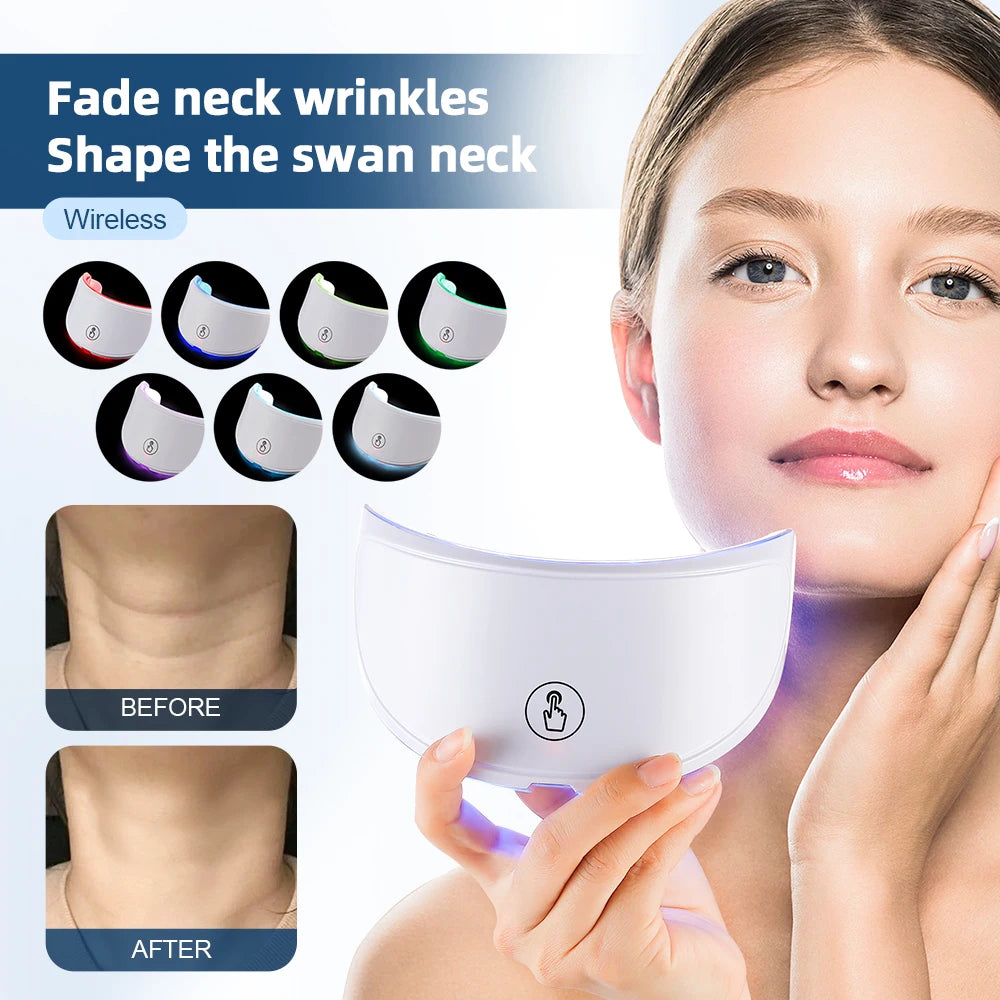 LED Neck Beauty Mask — 7-Color Photon Therapy for Anti-Wrinkle & Skin Tightening - Flexivo