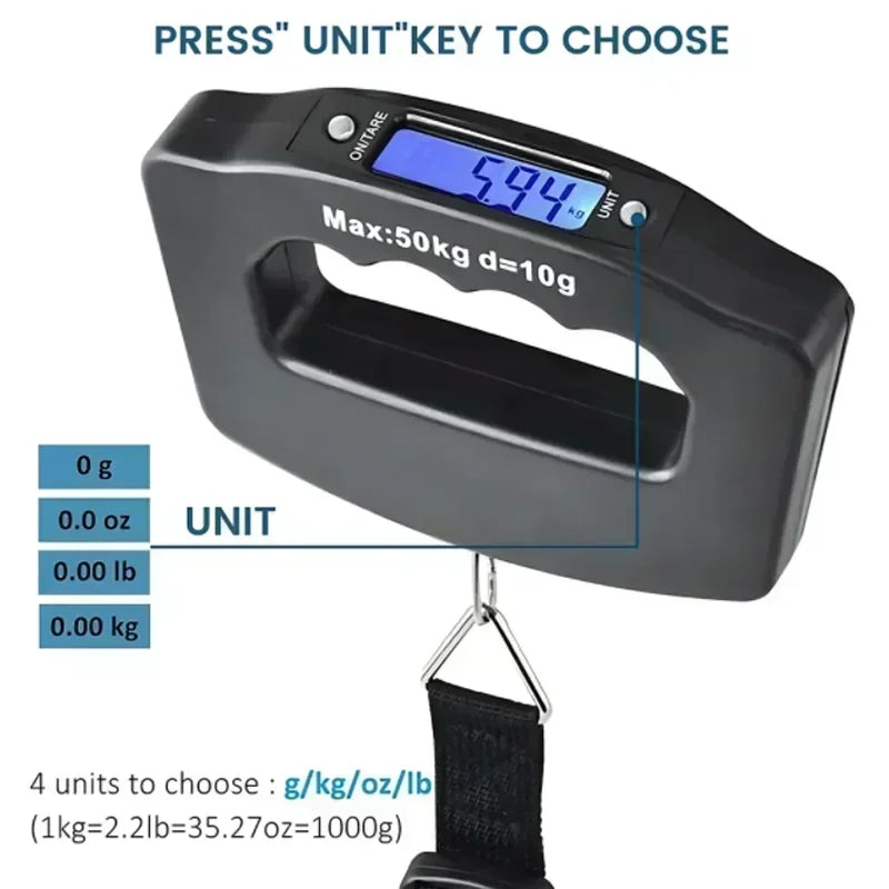 Digital Luggage Scale - 110lb Portable Travel Weight Scale with Backlight Display