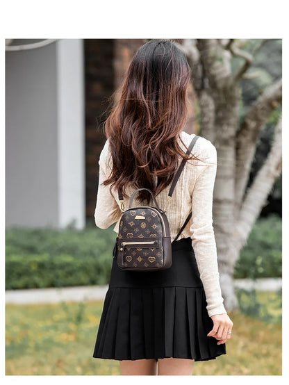 Women's Flower Mini Backpack – Cute PU Leather School Bag