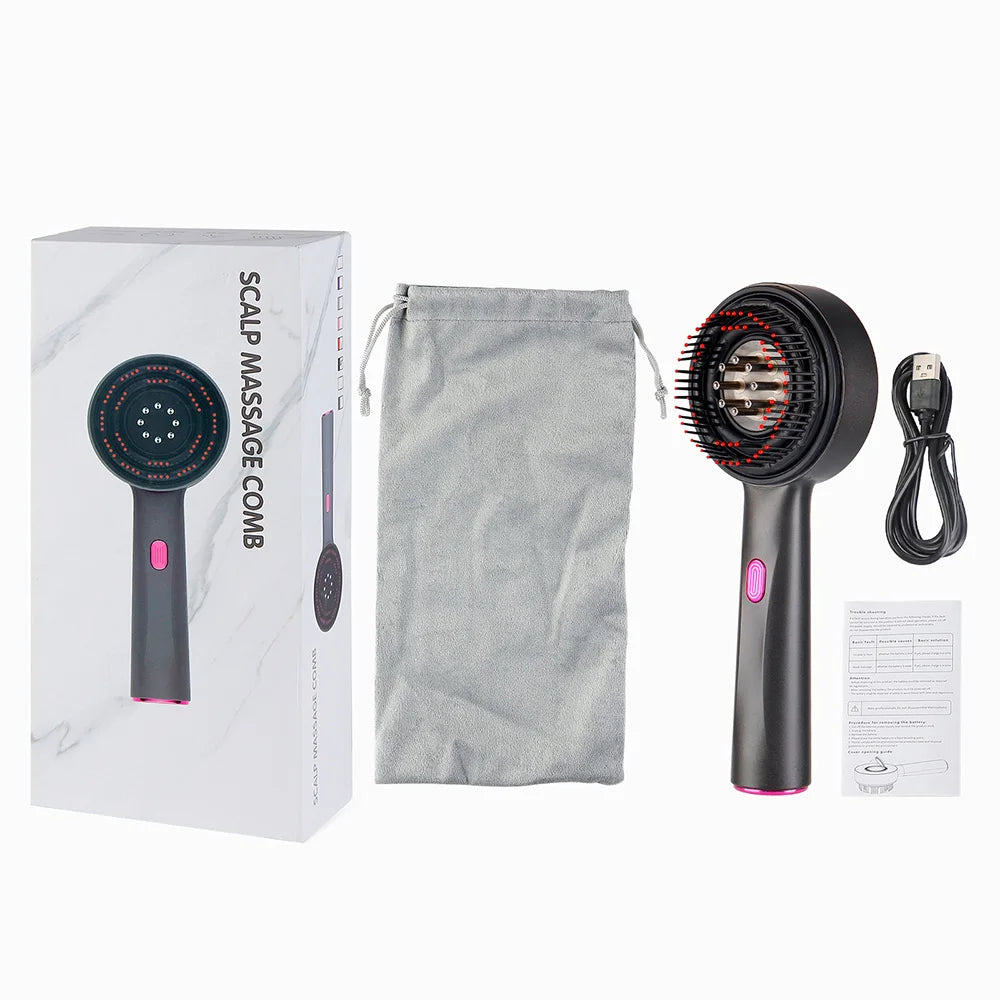 Electric Scalp Massager with Red Light Therapy, Vibration & Hair Growth Serum Applicator - Flexivo