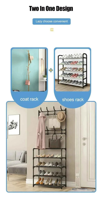 Multi-Layer Shoe and Hat Rack - Stylish Freestanding Organizer for Entryway and Bedroom - Flexivo