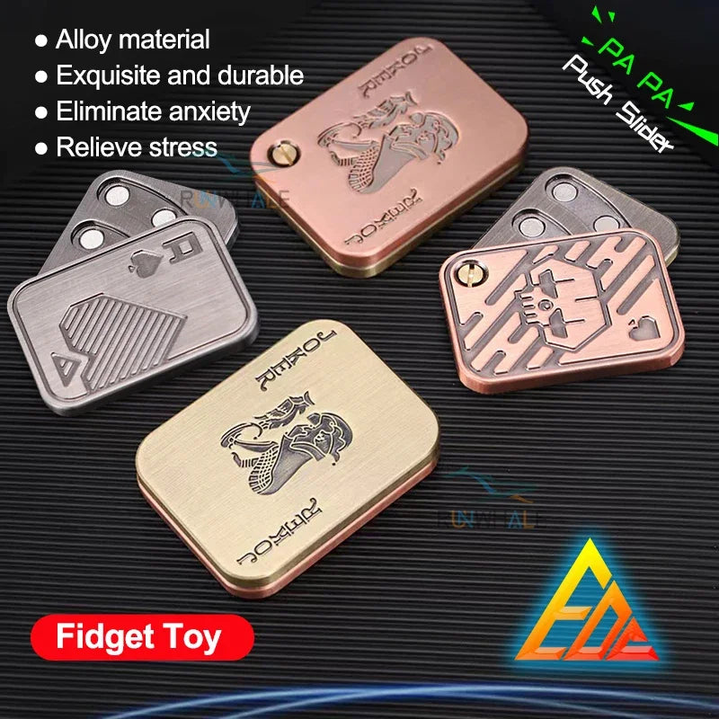 EDC Magnetic Push Slider Fidget Toy — Metal Alloy Stress Reliever