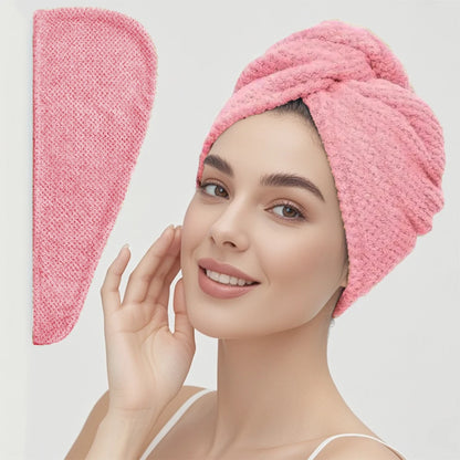 Textured Hair Towel Wrap with Button Fastening