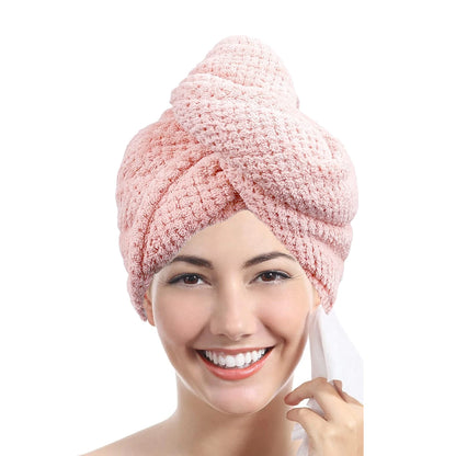 Textured Hair Towel Wrap with Button Fastening