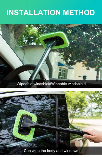 Car Window Cleaning Brush with Long Handle — Interior Windshield Wiper