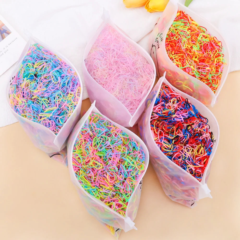 Mini Rubber Hair Ties, 500–2,000 Pack