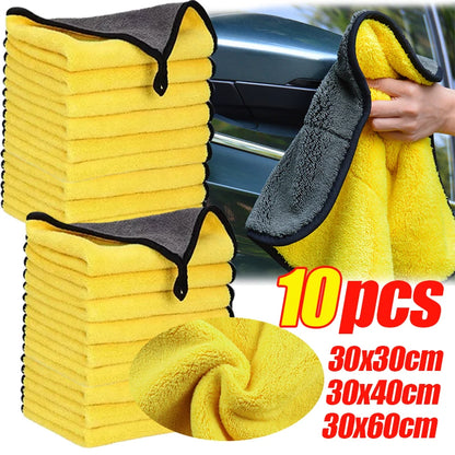 Premium Microfiber Car Wash Towels - Ultra Absorbent Cleaning Cloths (10-Pack, 30x60cm)