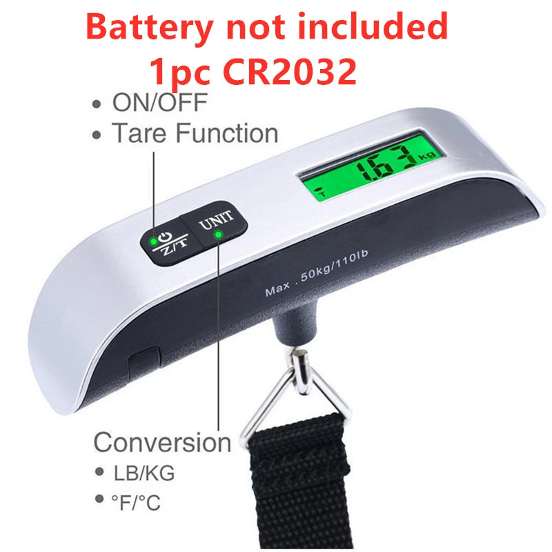 Digital Luggage Scale, 110 lb Capacity with LCD Display