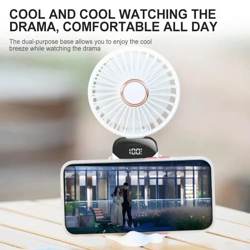 5-Speed Rechargeable Folding Handheld Fan