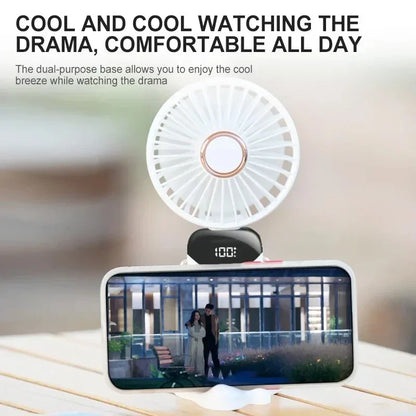 5-Speed Rechargeable Folding Handheld Fan