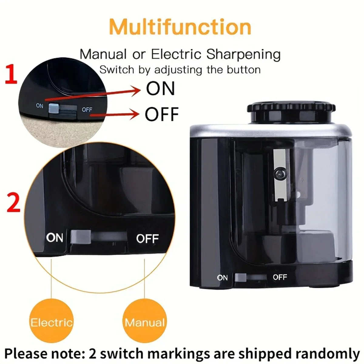 Automatic Electric Pencil Sharpener for 6–8 mm Pencils