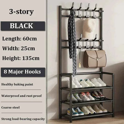 Multi-Layer Shoe and Hat Rack - Stylish Freestanding Organizer for Entryway and Bedroom - Flexivo