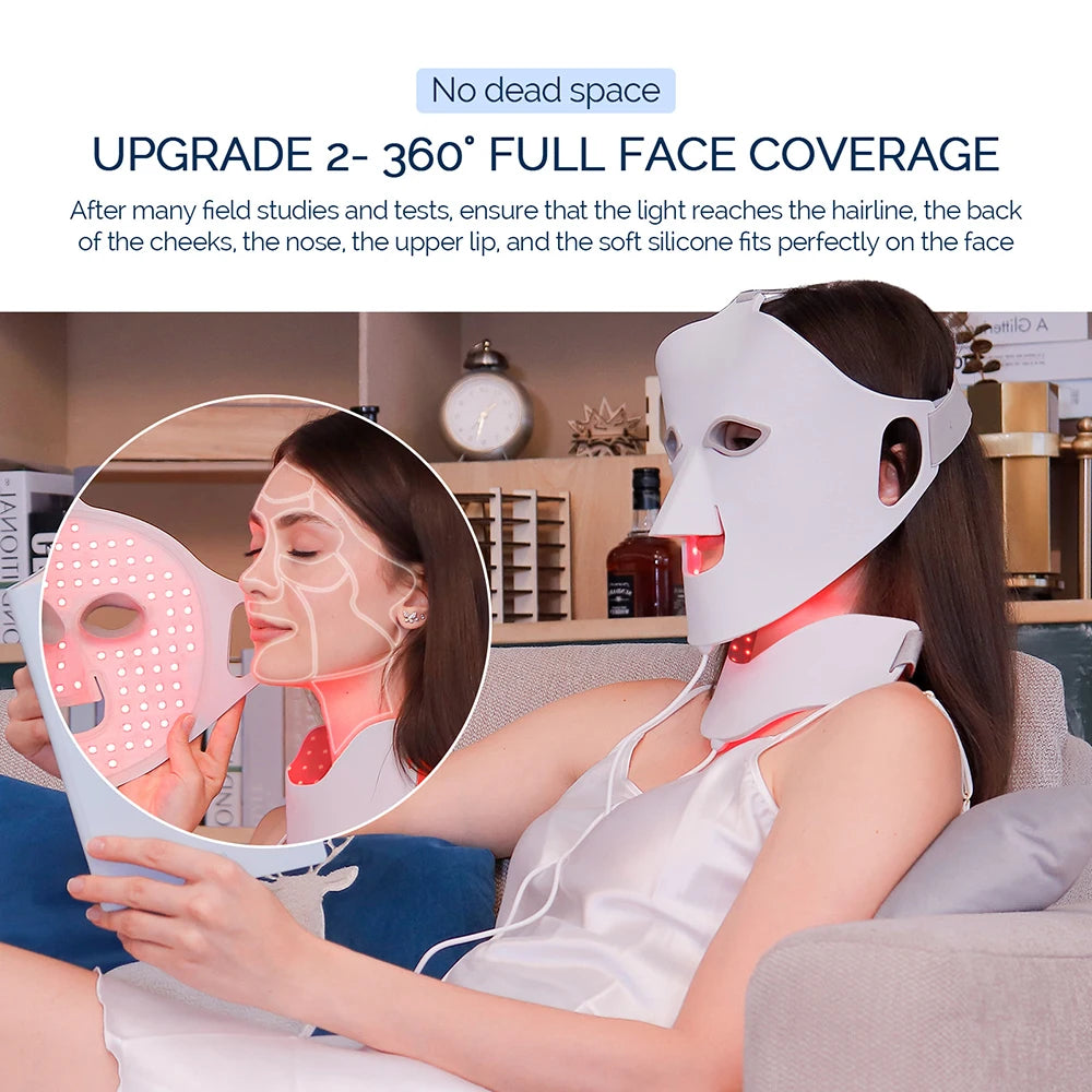 7-Color LED Light Therapy Face Mask - Silicone Skin Care Beauty Device for Home Use