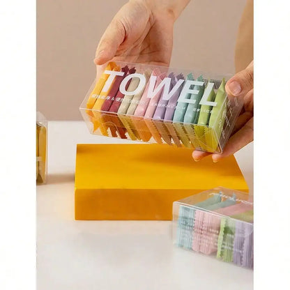 Disposable Compressed Washcloths - Thick Cotton Travel Towels for Face & Beauty Cleansing (14 Pack)