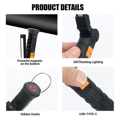 USB Rechargeable Magnetic LED Work Light
