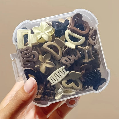 Mini Claw Hair Clips, Assorted Neutral Colors