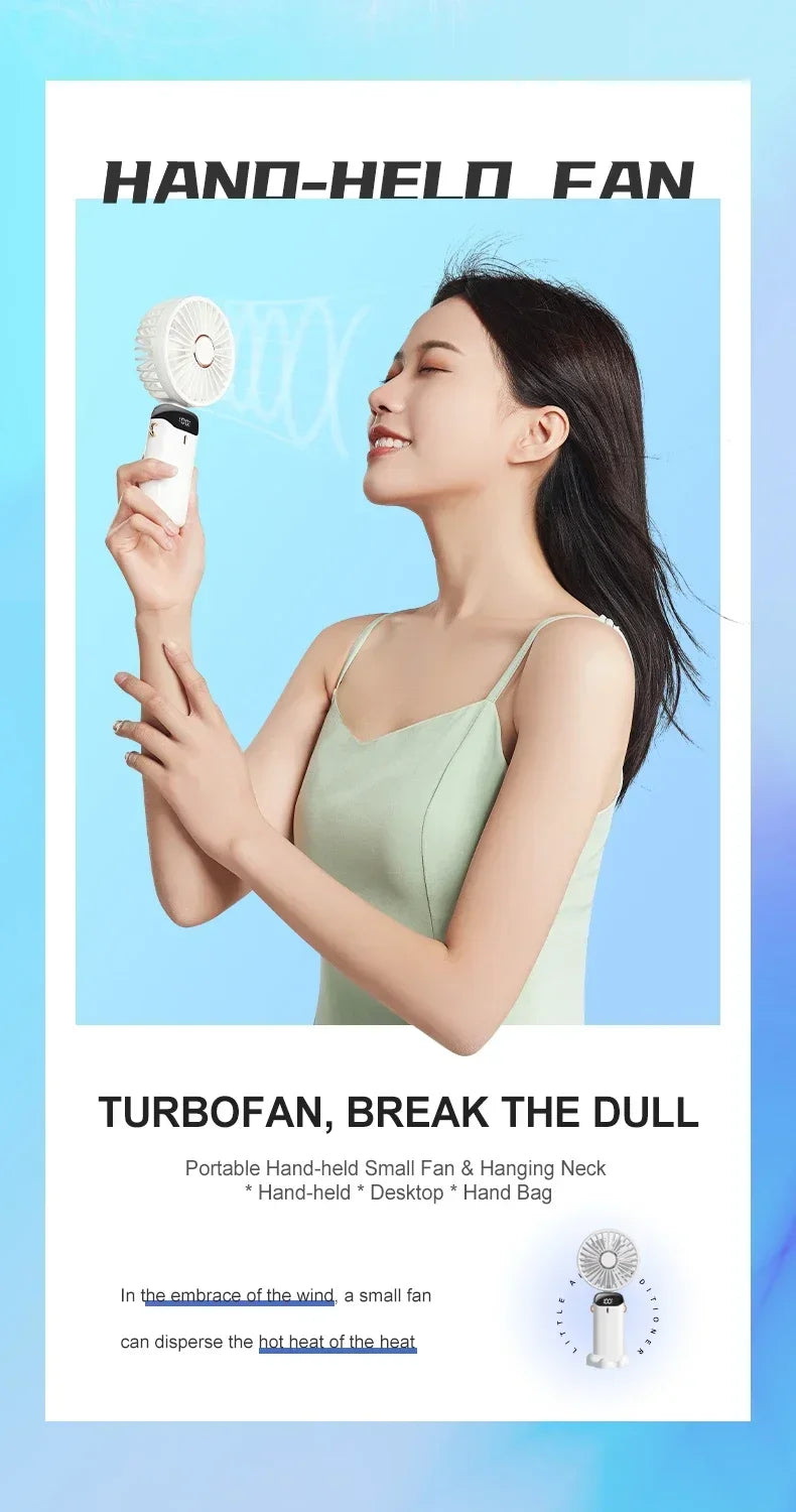 5-Speed Rechargeable Folding Handheld Fan