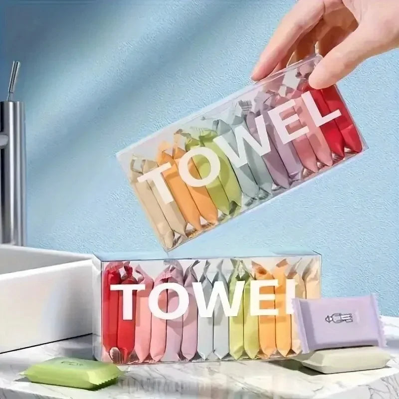 Disposable Compressed Towels - Thick Cotton Face & Beauty Cleansing Towels for Travel (14/28/42 Pack)