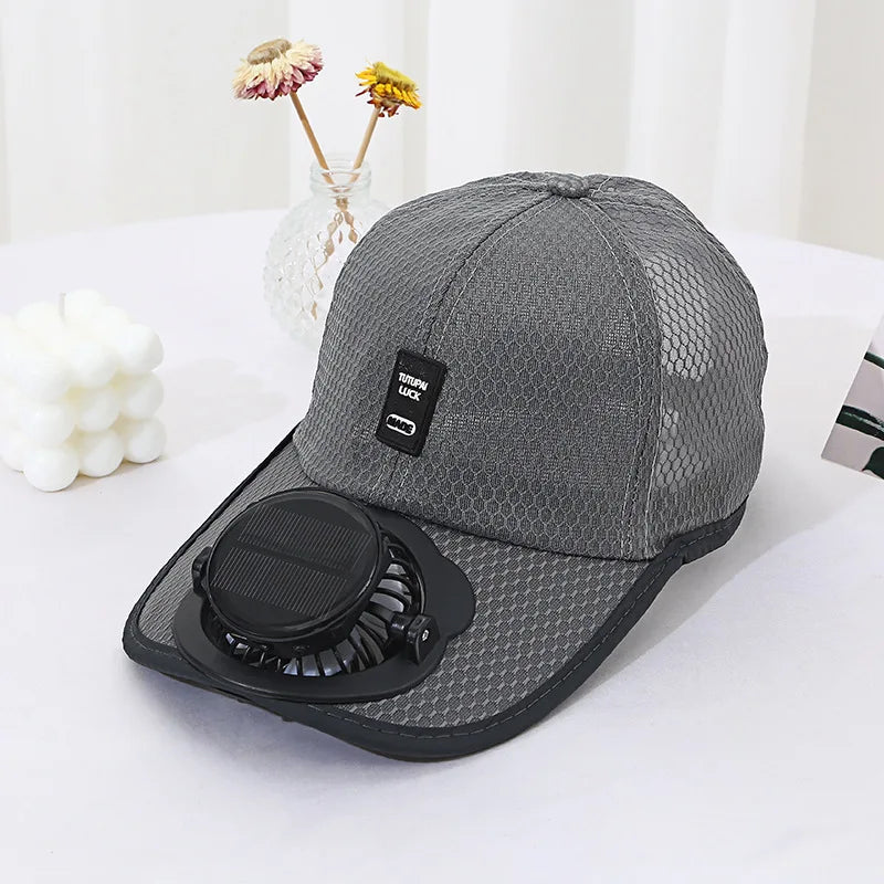 Solar Fan Cap — Breathable Outdoor Hat with USB & Solar Charging