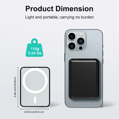 5000mAh Magnetic Wireless Power Bank - 20W Fast Charging Portable Charger for iPhone 16/15/14/13/12