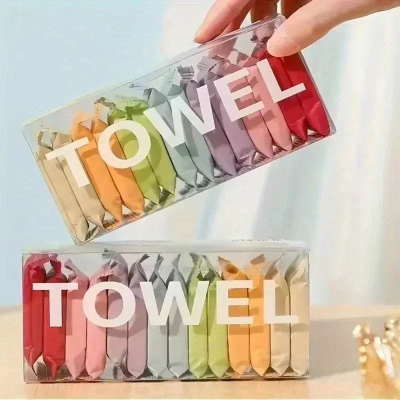 Disposable Compressed Towels - Thick Cotton Face & Beauty Cleansing Towels for Travel (14/28/42 Pack)
