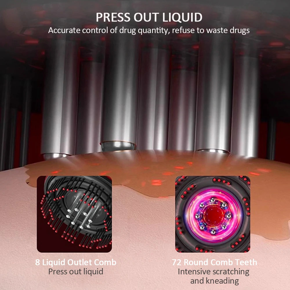 Electric Scalp Massager with Red Light Therapy, Vibration & Hair Growth Serum Applicator - Flexivo