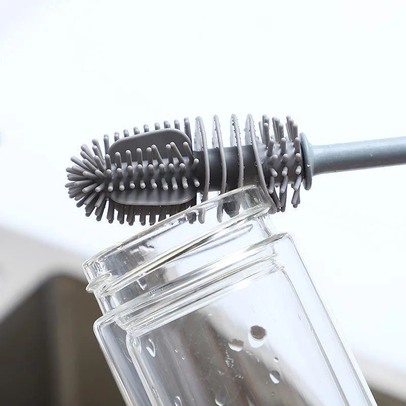 Long-Handle Silicone Bottle & Cup Cleaning Brush